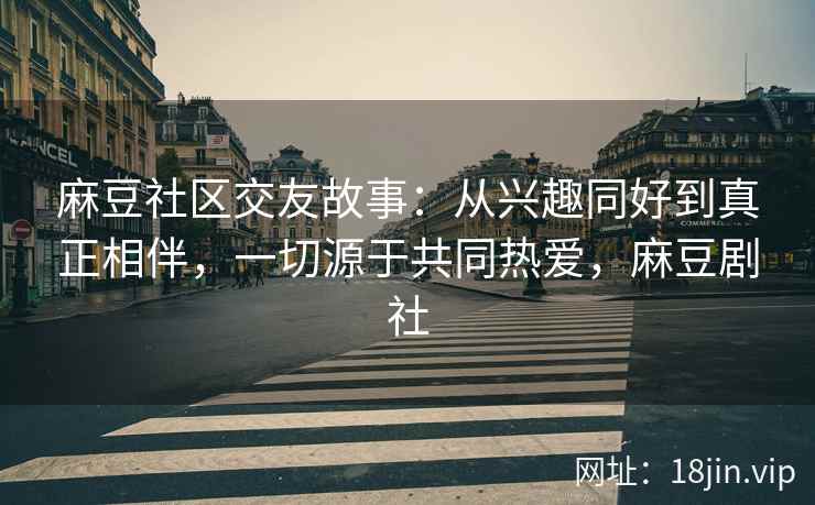 麻豆社区交友故事：从兴趣同好到真正相伴，一切源于共同热爱，麻豆剧社