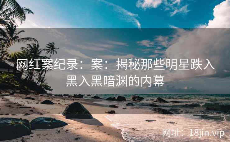 网红案纪录：案：揭秘那些明星跌入黑入黑暗渊的内幕